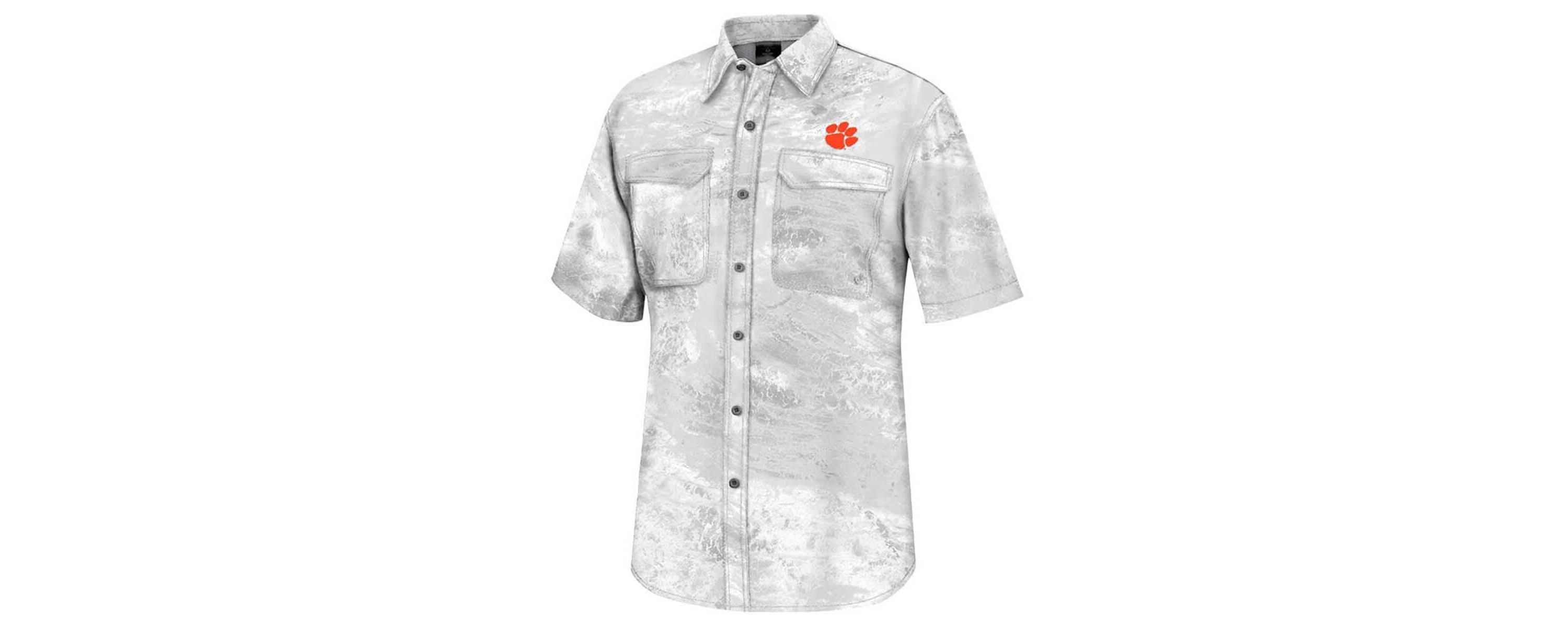 NCAA Clemson Tigers Realtree Aspect Charter Full-Button Fishing Shirt
