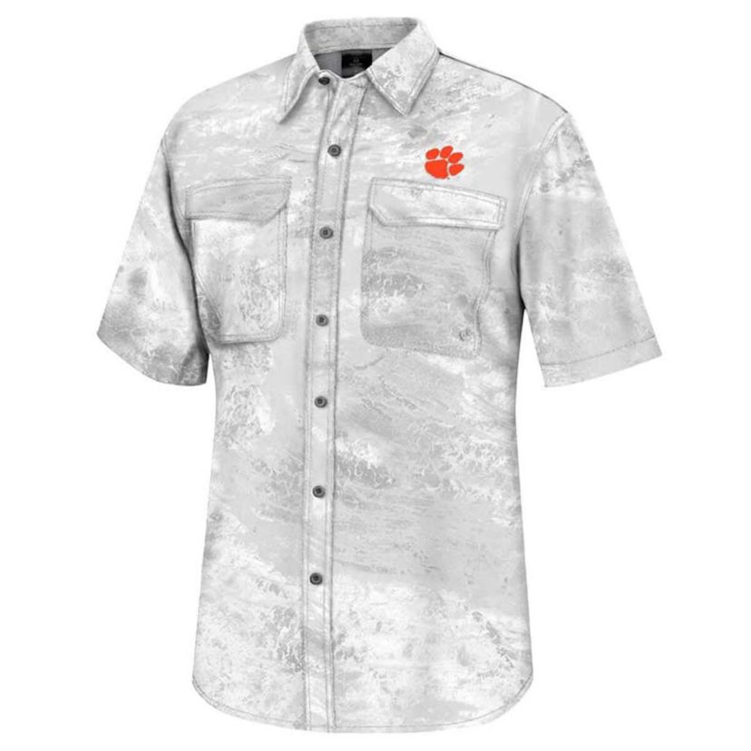 NCAA Clemson Tigers Realtree Aspect Charter Full-Button Fishing Shirt