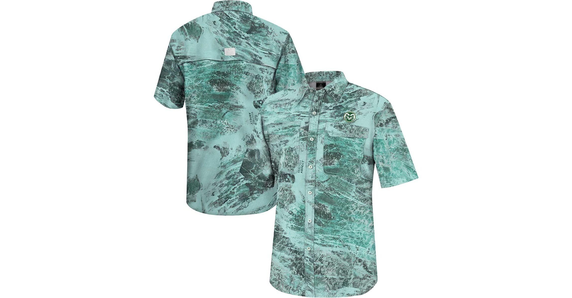 NCAA Colorado State Rams Realtree Aspect Charter Full-Button Fishing Shirt