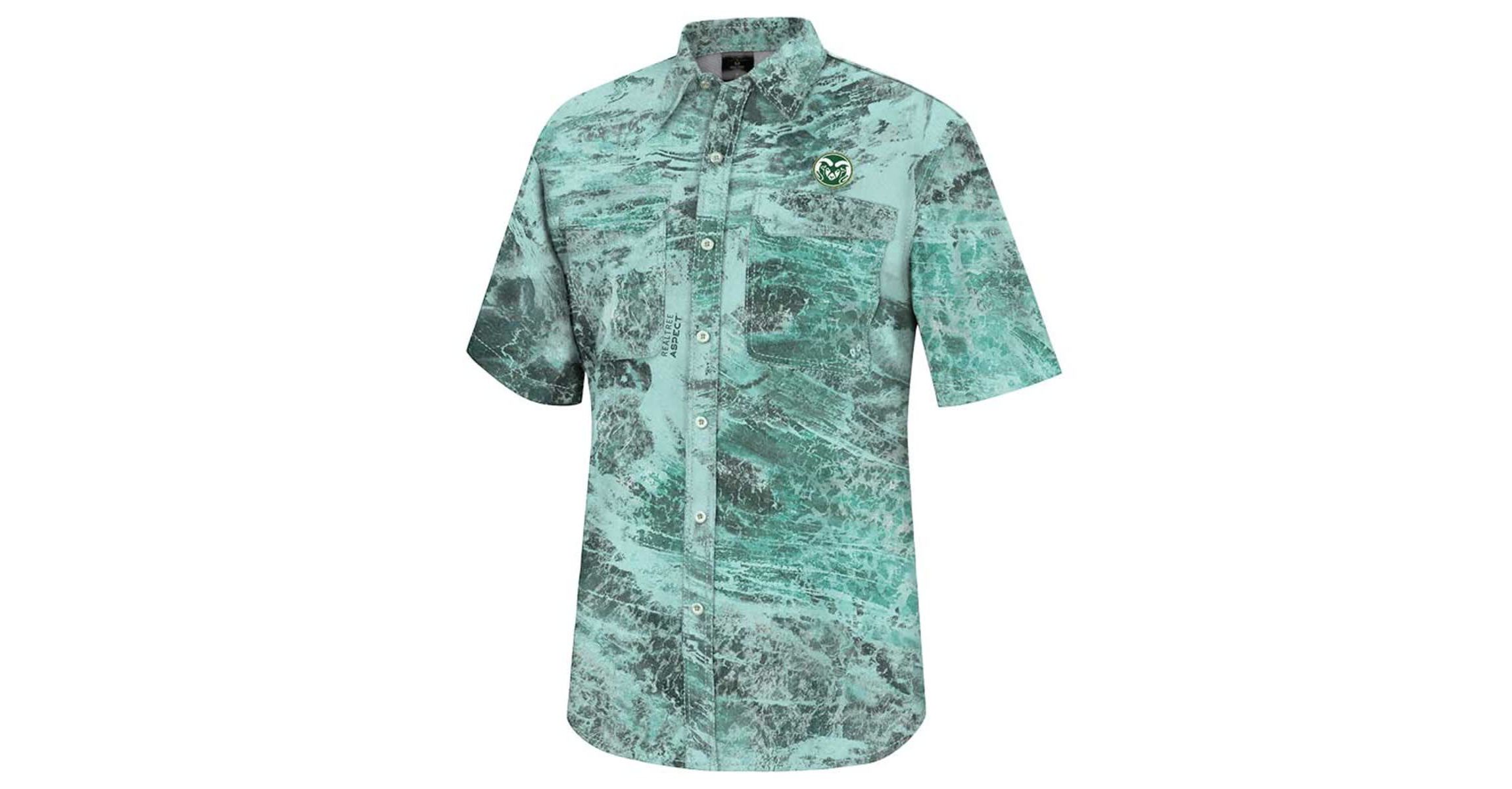 NCAA Colorado State Rams Realtree Aspect Charter Full-Button Fishing Shirt