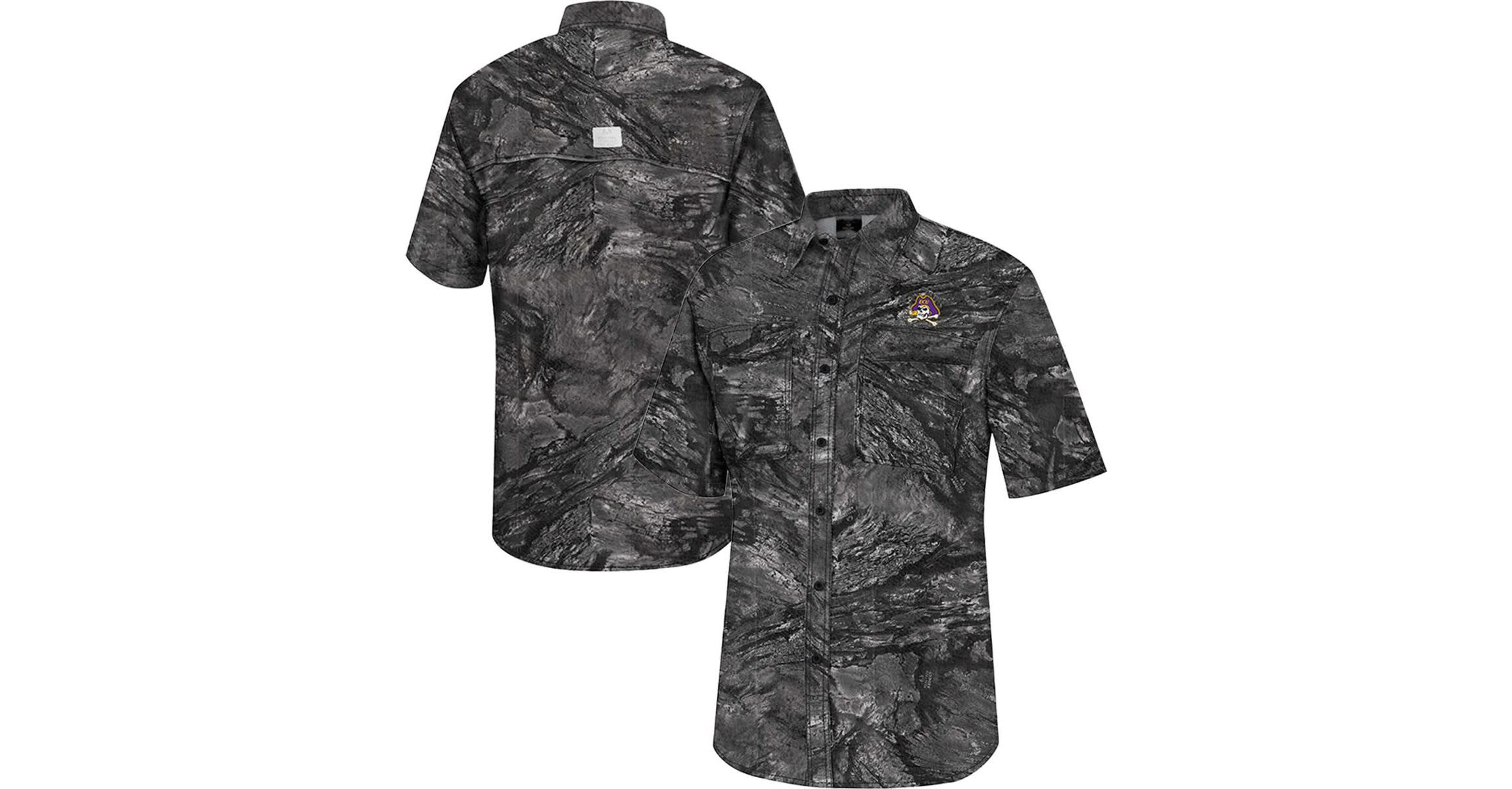 East Carolina Pirates NCAA ECU Pirates Realtree Aspect Charter Full-Button Fishing Shirt