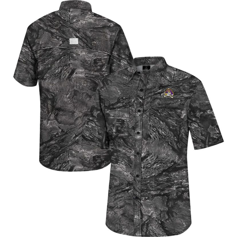 East Carolina Pirates NCAA ECU Pirates Realtree Aspect Charter Full-Button Fishing Shirt