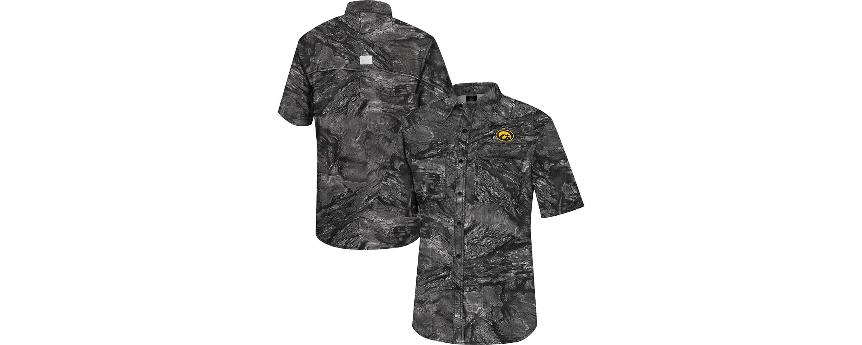 NCAA Iowa Hawkeyes Realtree Aspect Charter Full-Button Fishing Shirt