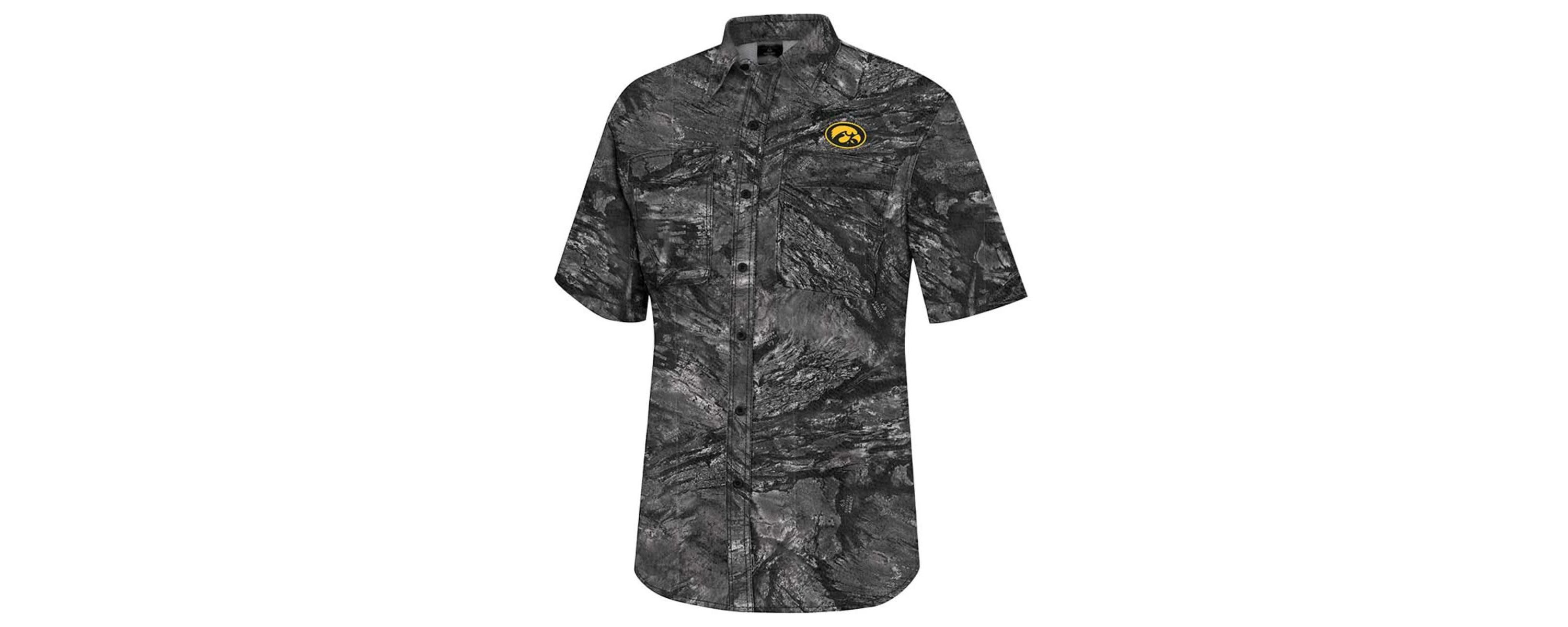 NCAA Iowa Hawkeyes Realtree Aspect Charter Full-Button Fishing Shirt