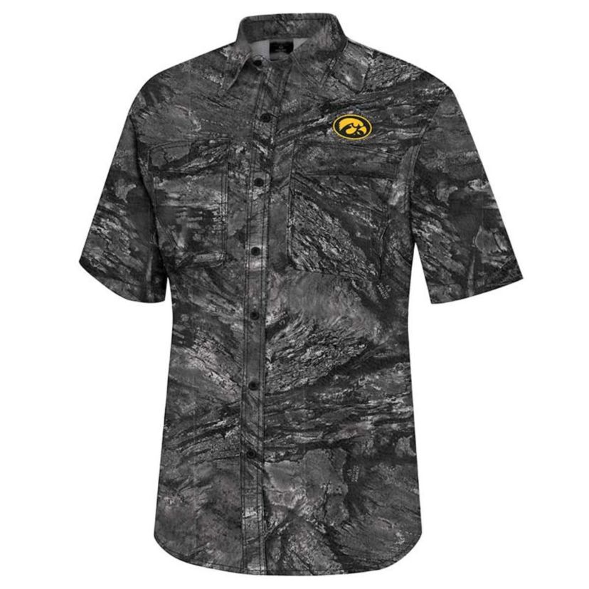 NCAA Iowa Hawkeyes Realtree Aspect Charter Full-Button Fishing Shirt