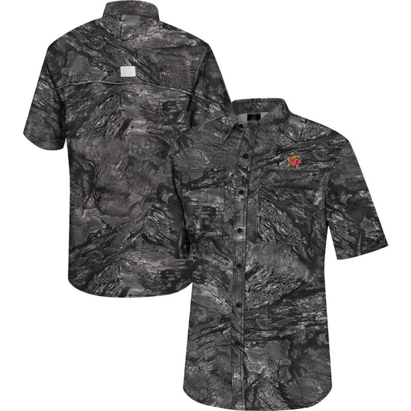 NCAA Maryland Terrapins Realtree Aspect Charter Full-Button Fishing Shirt
