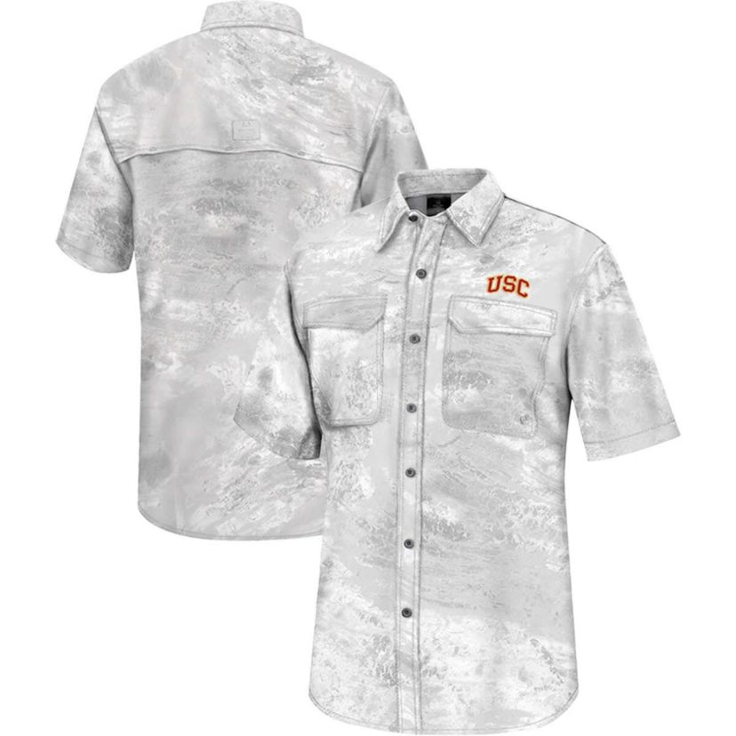 NCAA USC Trojans Realtree Aspect Charter Full-Button Fishing Shirt