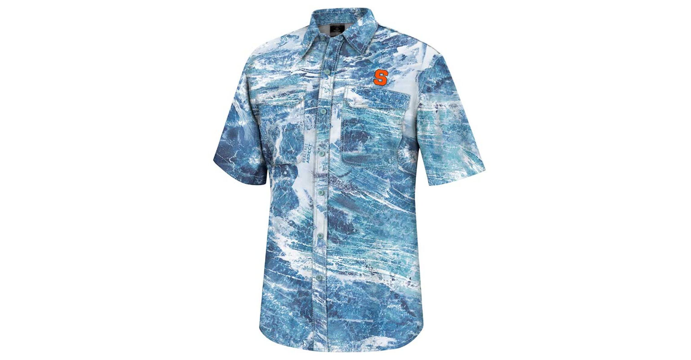Syracuse Orange NCAA Syracuse Realtree Aspect Charter Full-Button Fishing Shirt