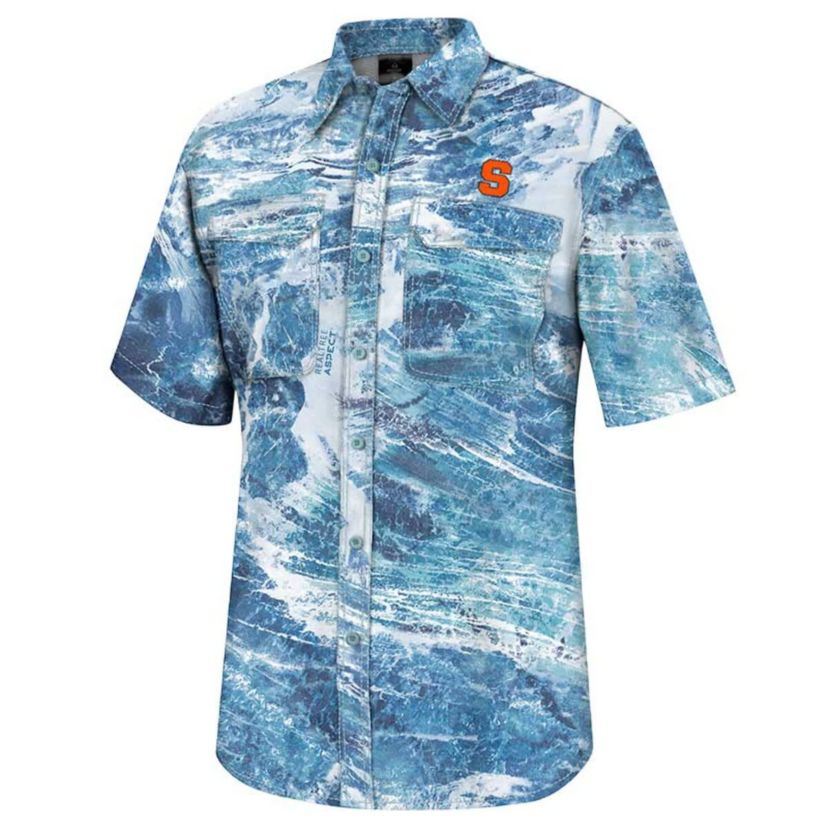 Syracuse Orange NCAA Syracuse Realtree Aspect Charter Full-Button Fishing Shirt