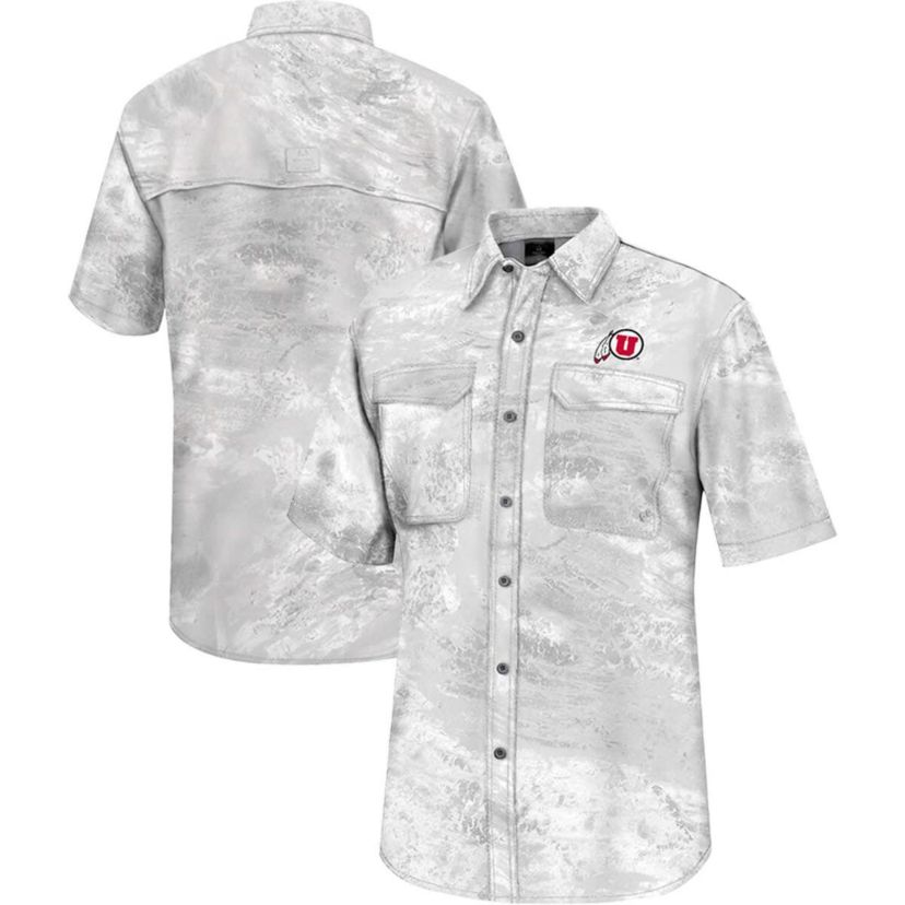 NCAA Utah Utes Realtree Aspect Charter Full-Button Fishing Shirt