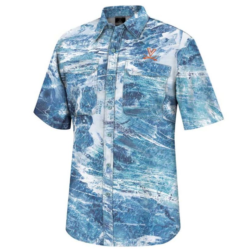 NCAA Virginia Cavaliers Realtree Aspect Charter Full-Button Fishing Shirt