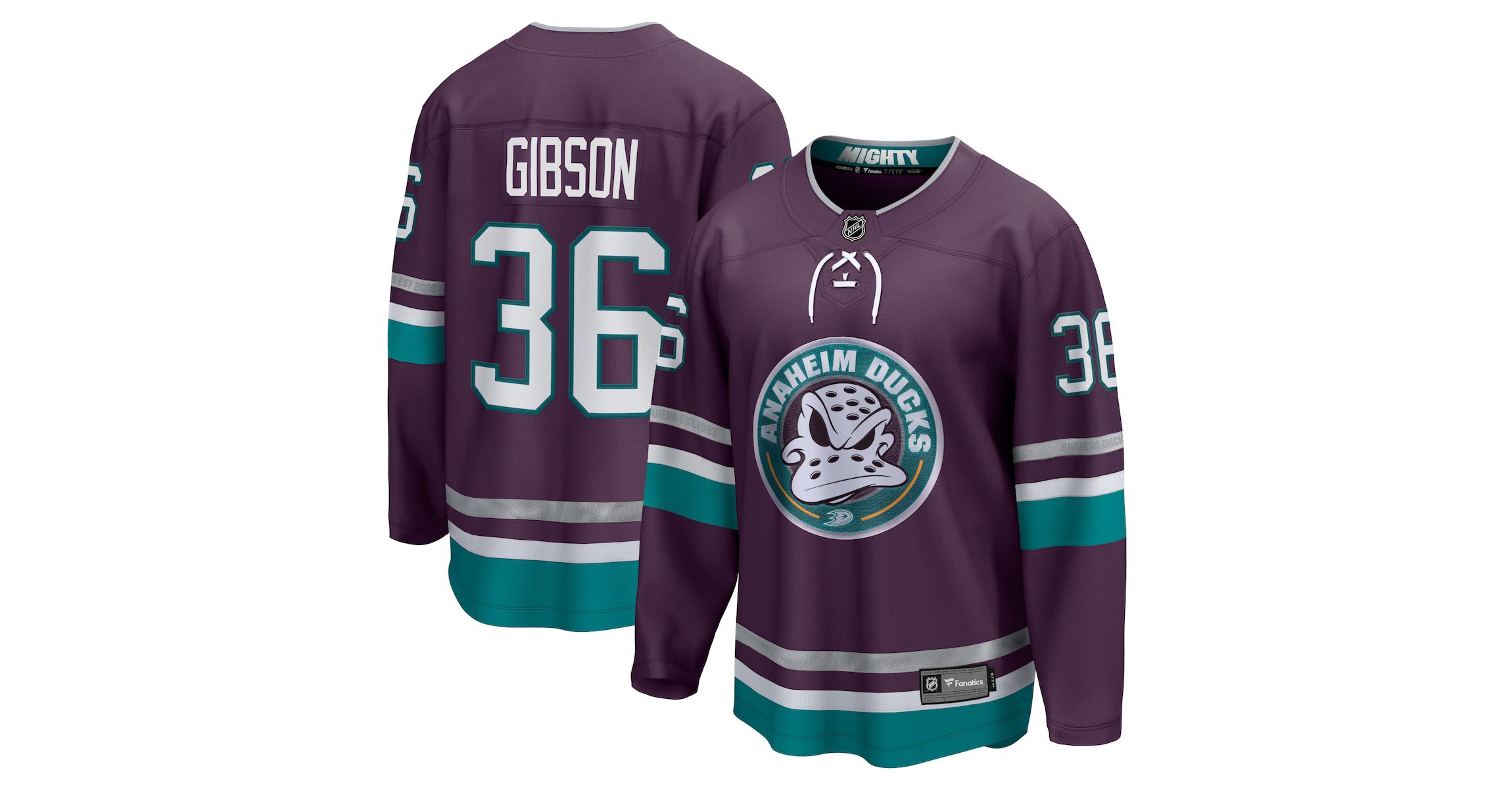 NHL Fanatics John Gibson Anaheim Ducks Breakaway Jersey