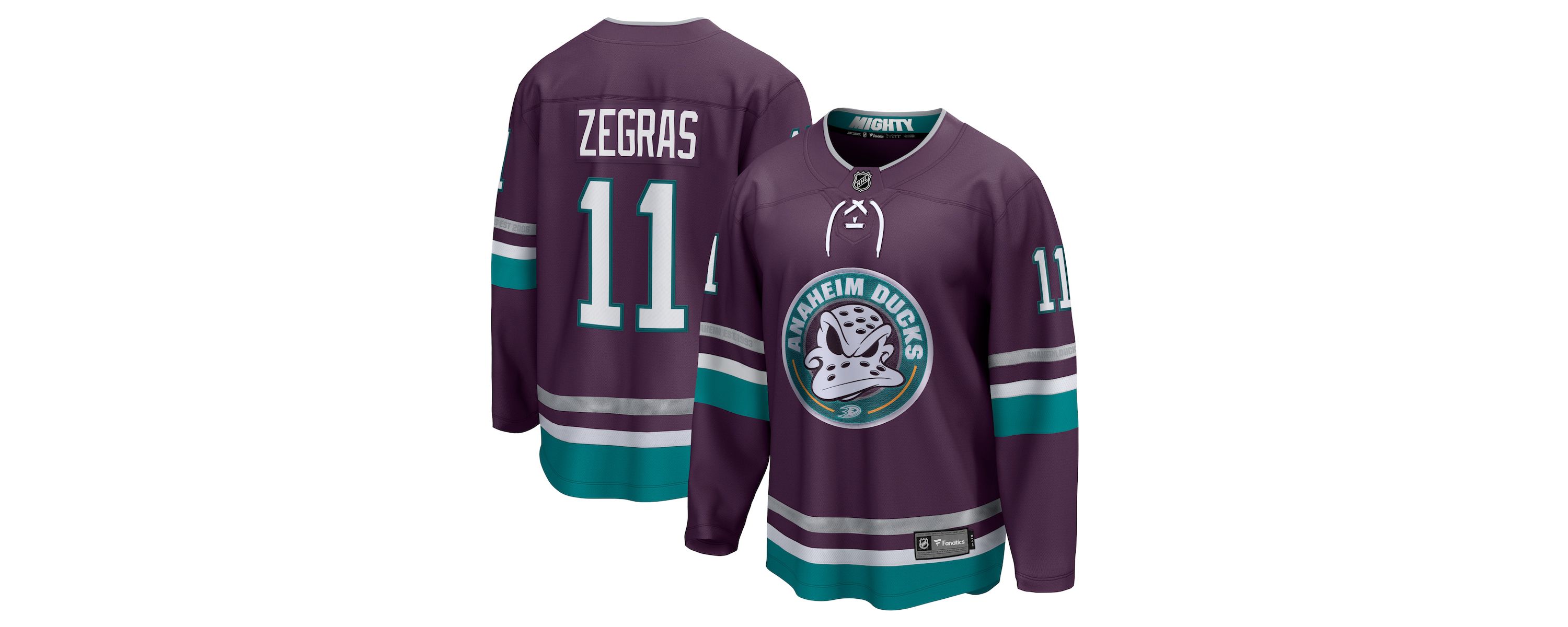 NHL Fanatics Trevor Zegras Anaheim Ducks Breakaway Jersey