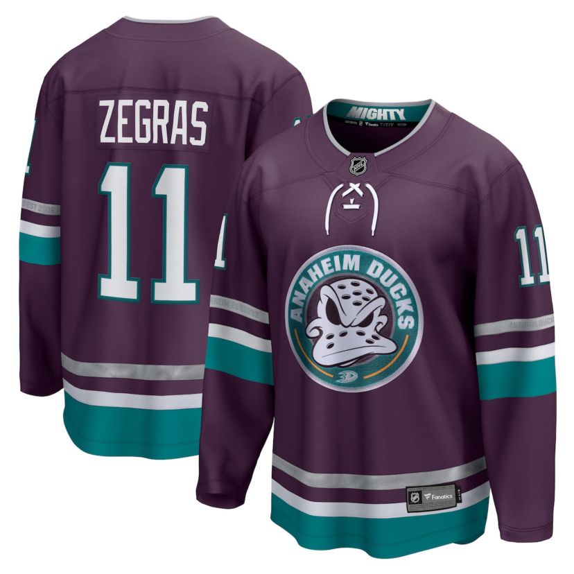 NHL Fanatics Trevor Zegras Anaheim Ducks Breakaway Jersey