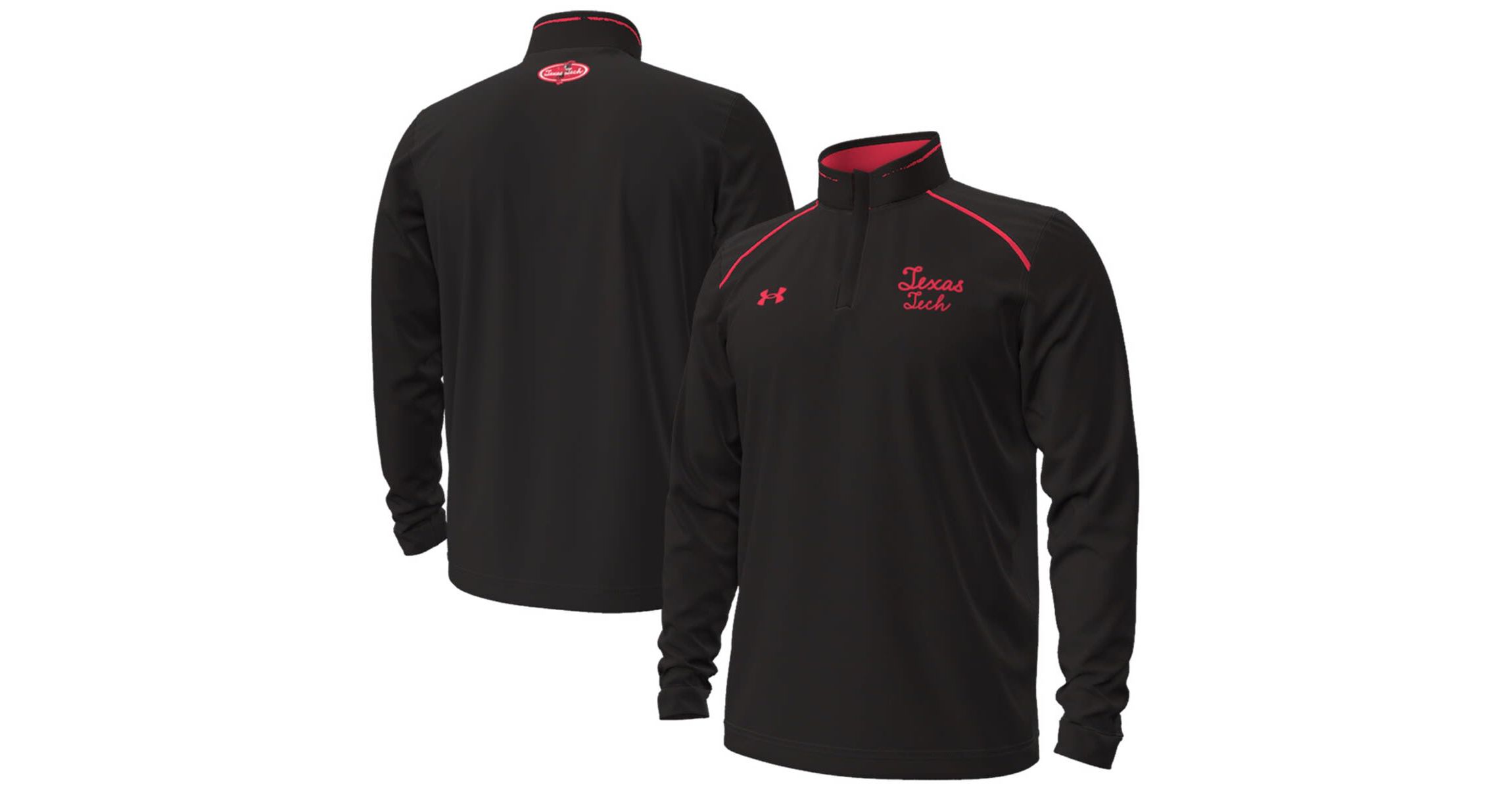 Texas Tech Red Raiders NCAA Under Armour Texas Tech Raiders Throwback Cursive Quarter-Zip Pullover Top