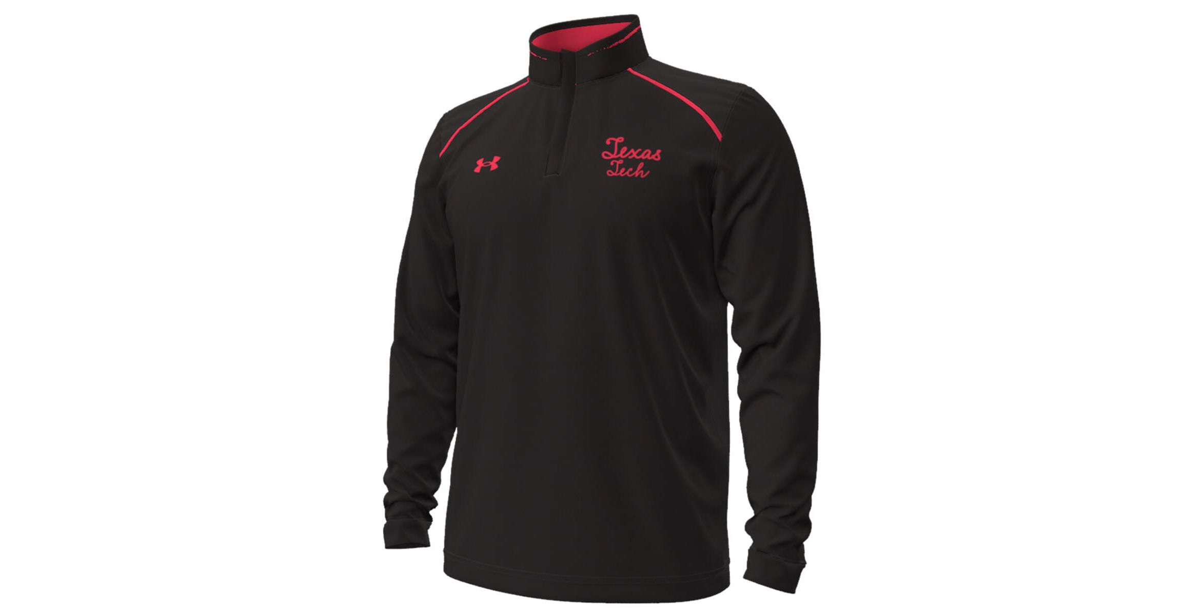 Texas Tech Red Raiders NCAA Under Armour Texas Tech Raiders Throwback Cursive Quarter-Zip Pullover Top