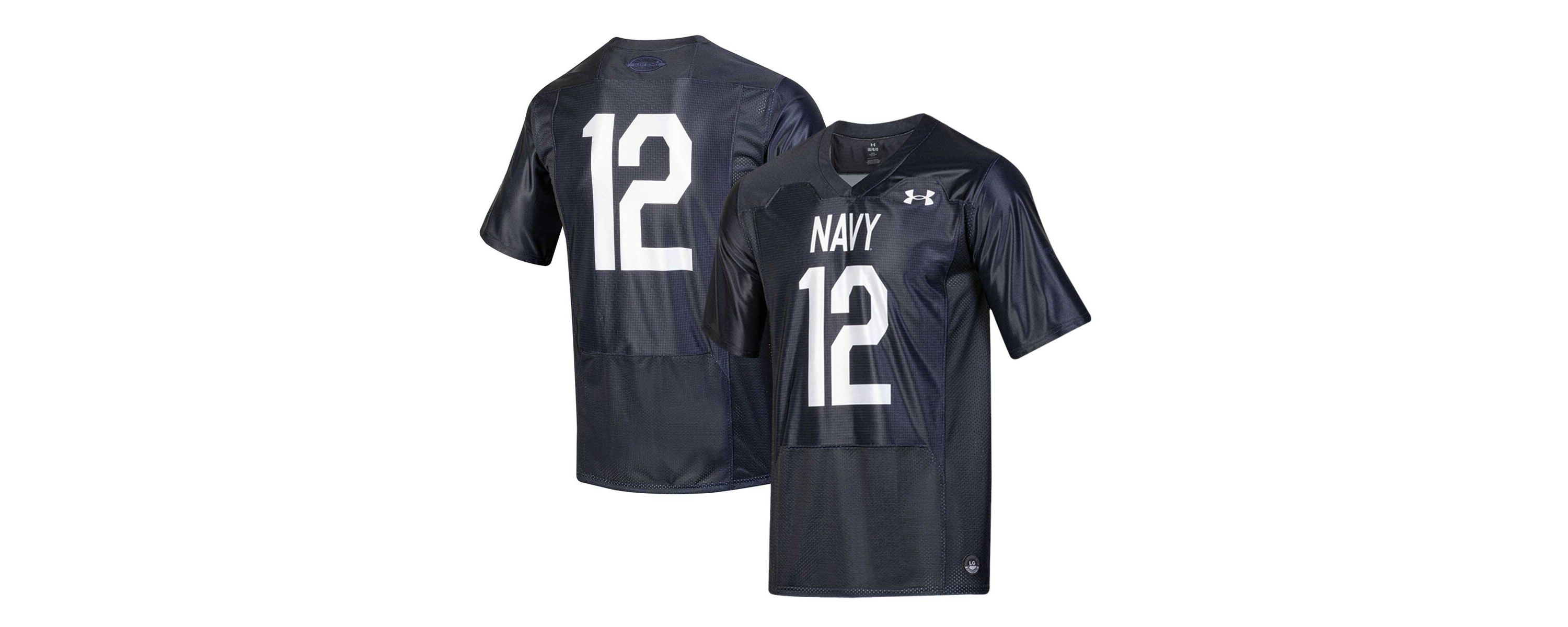 Navy Midshipmen NCAA Under Armour #12 Midshipmen Silent Service Replica Football Jersey