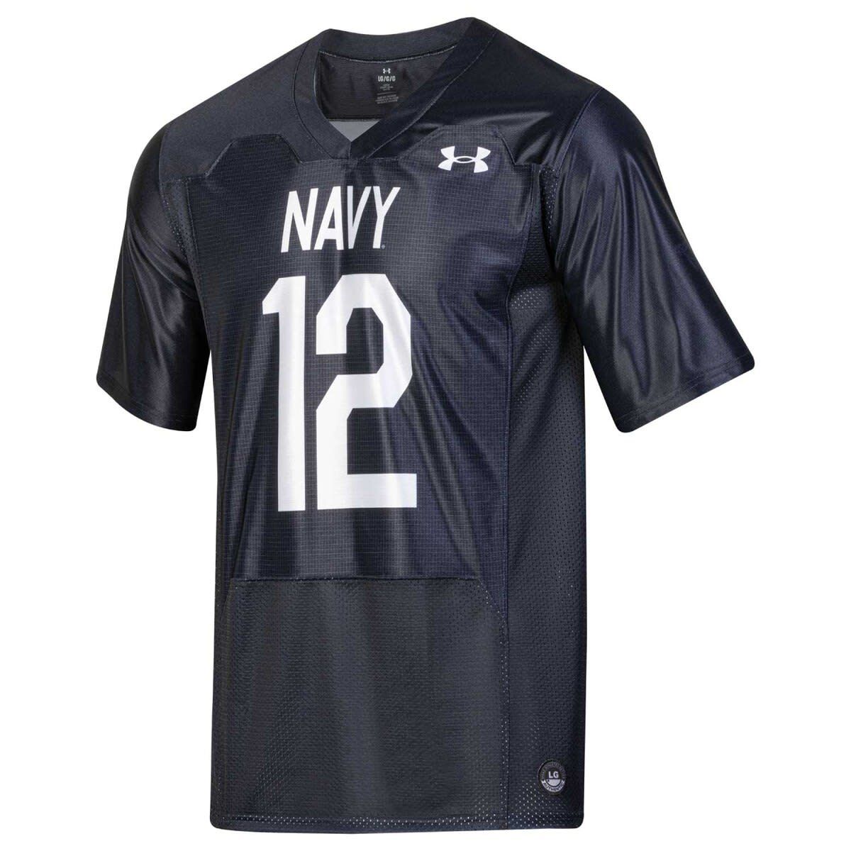 Navy Midshipmen NCAA Under Armour #12 Midshipmen Silent Service Replica Football Jersey