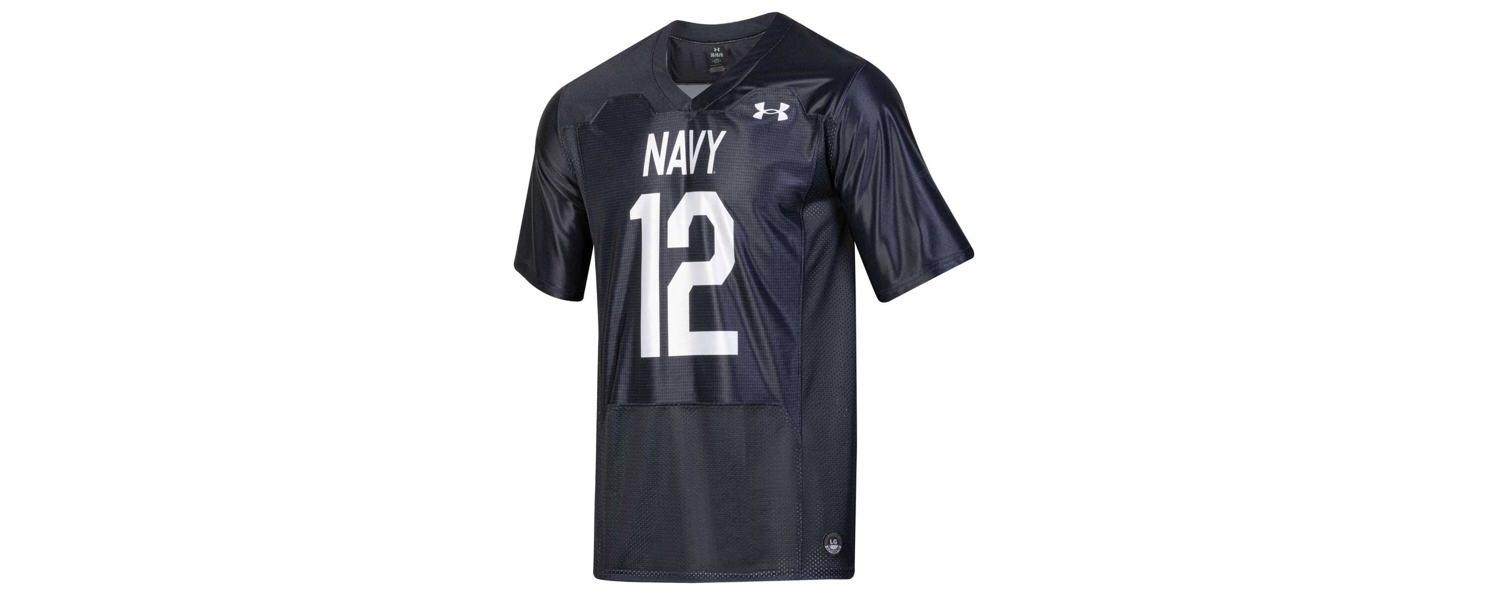 Navy Midshipmen NCAA Under Armour #12 Midshipmen Silent Service Replica Football Jersey