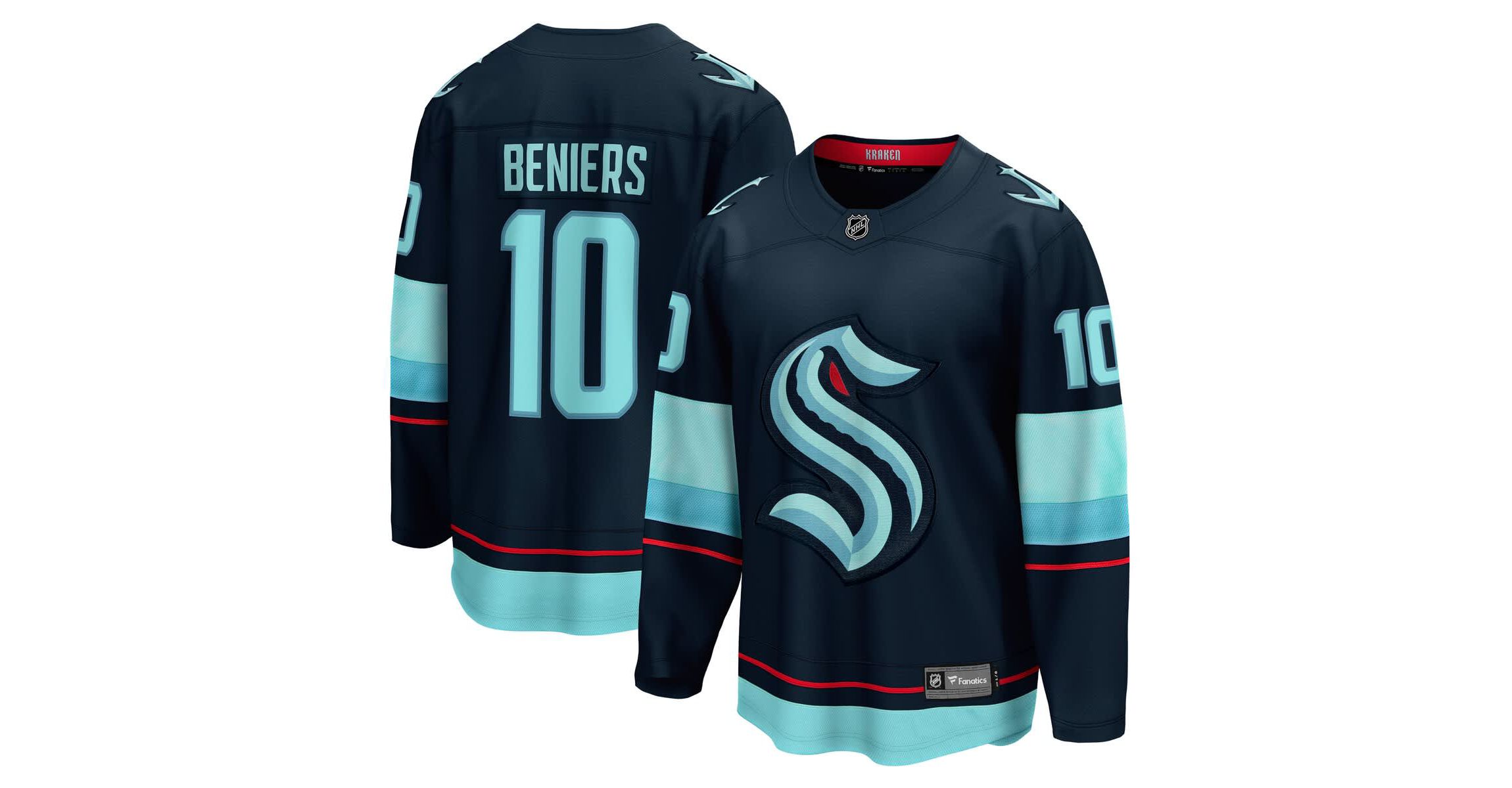 NHL Fanatics Matty Beniers Deep Sea Seattle Kraken Premier Breakaway Player Jersey