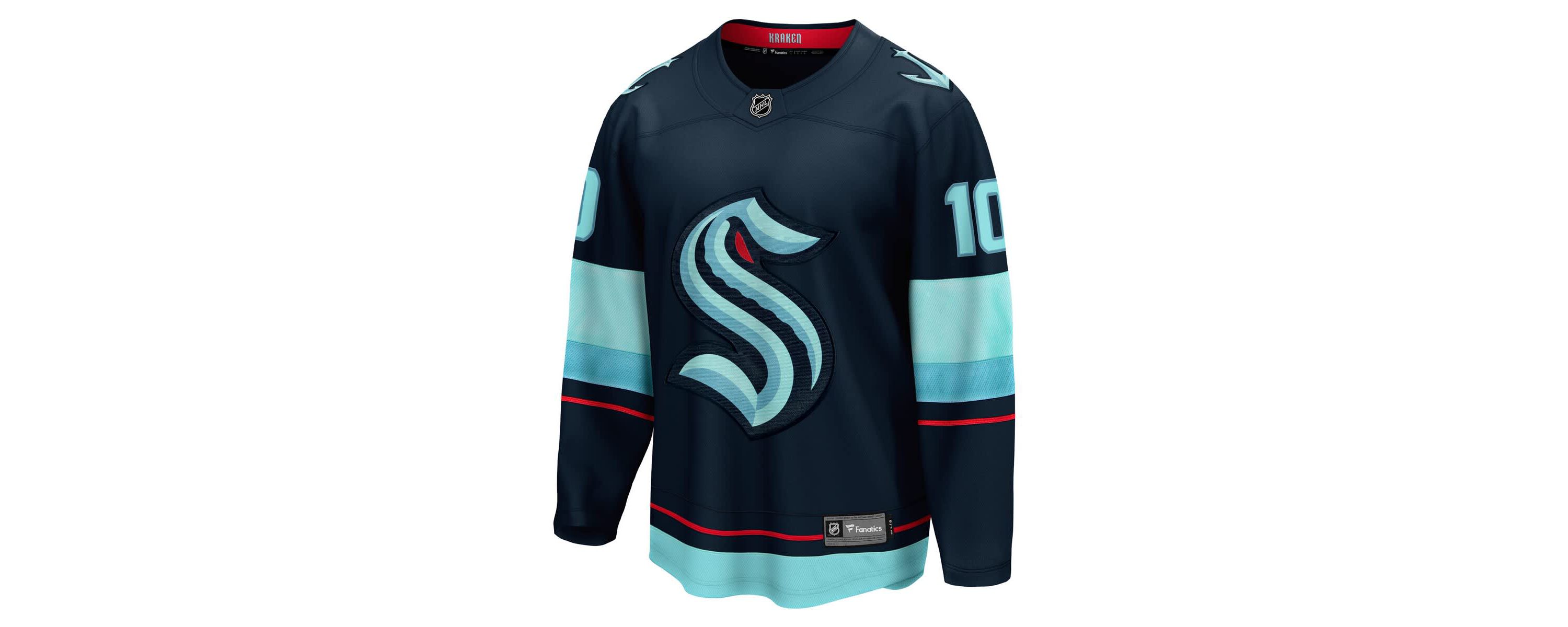 NHL Fanatics Matty Beniers Deep Sea Seattle Kraken Premier Breakaway Player Jersey