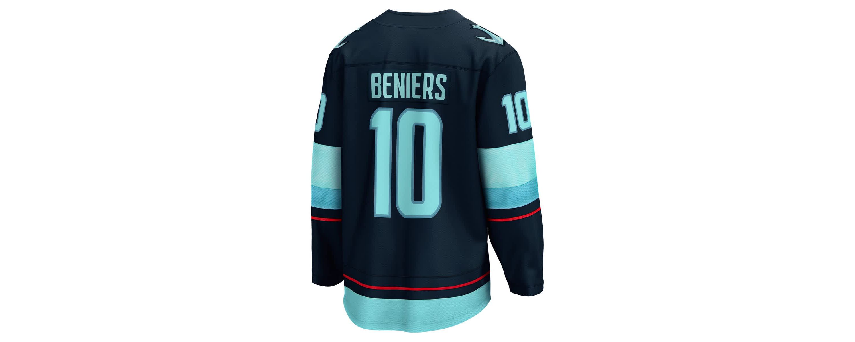 NHL Fanatics Matty Beniers Deep Sea Seattle Kraken Premier Breakaway Player Jersey