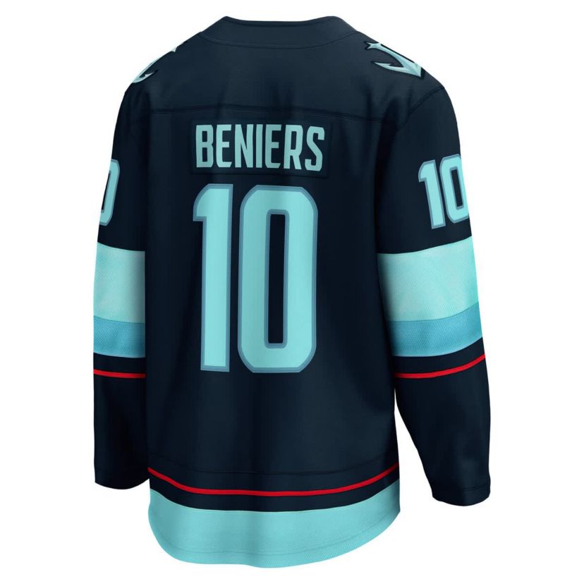 NHL Fanatics Matty Beniers Deep Sea Seattle Kraken Premier Breakaway Player Jersey