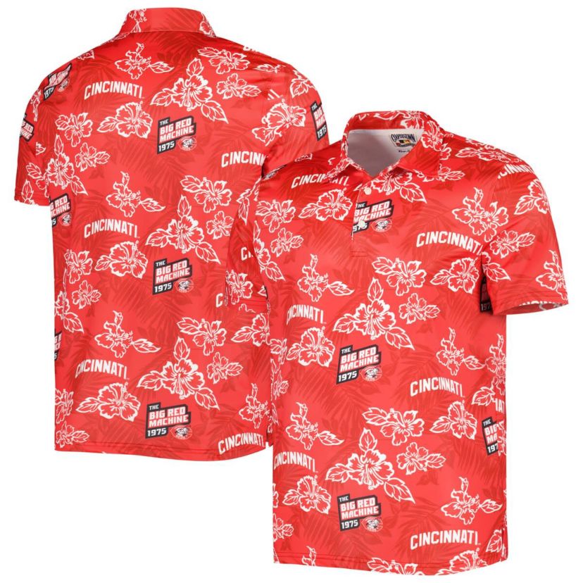 MLB Cincinnati Reds Cooperstown Collection Puamana Print Polo