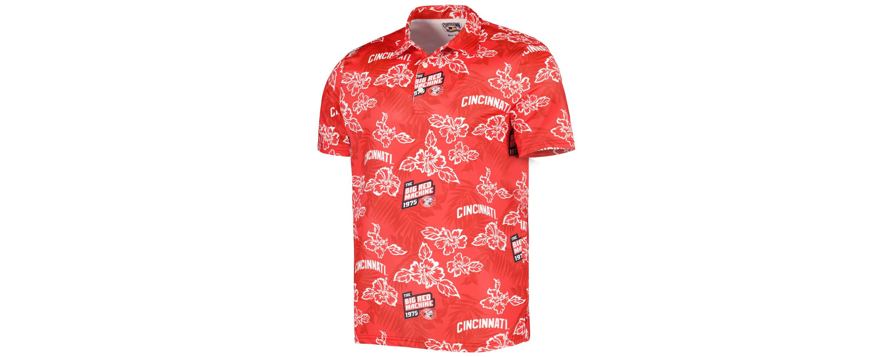 MLB Cincinnati Reds Cooperstown Collection Puamana Print Polo