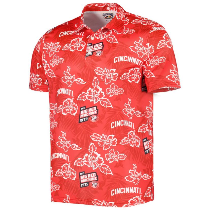 MLB Cincinnati Reds Cooperstown Collection Puamana Print Polo