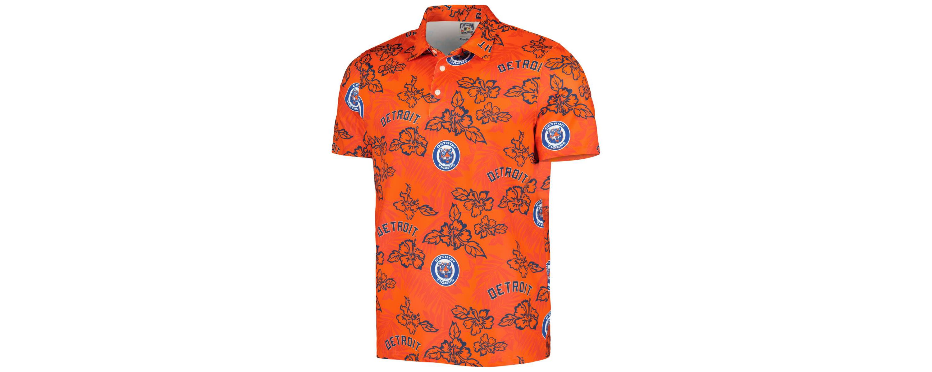 MLB Detroit Tigers Cooperstown Collection Puamana Print Polo