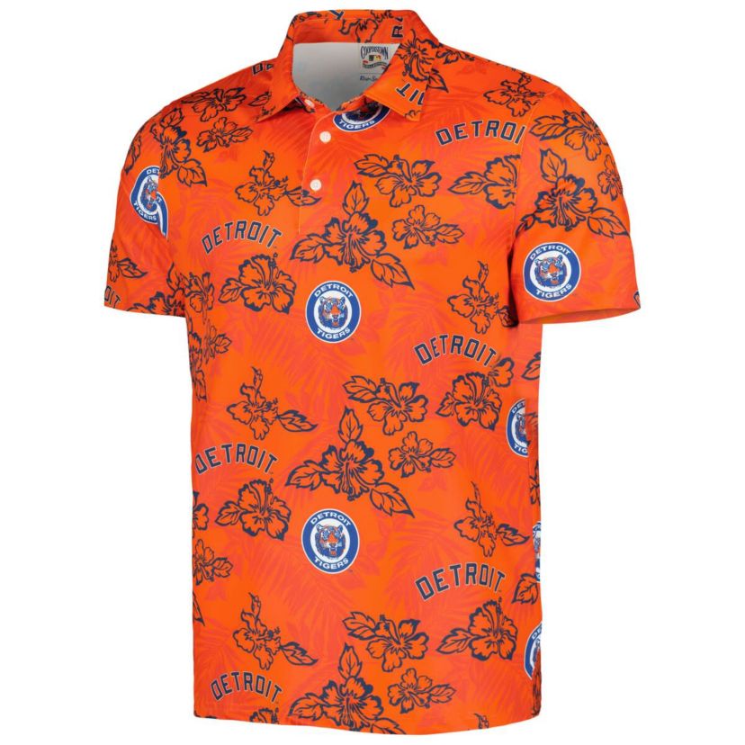MLB Detroit Tigers Cooperstown Collection Puamana Print Polo