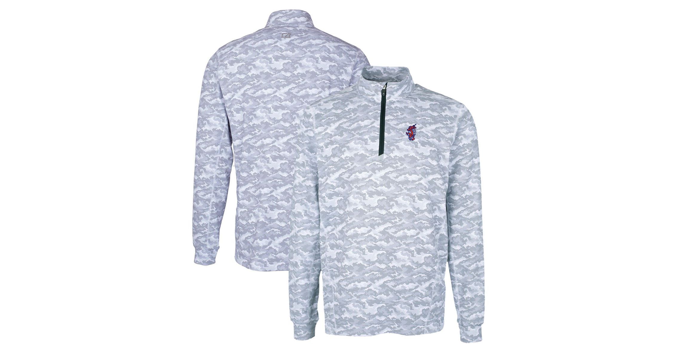 NCAA Florida Gators Swinging Gator Traverse Print Stretch Quarter-Zip Pullover Top