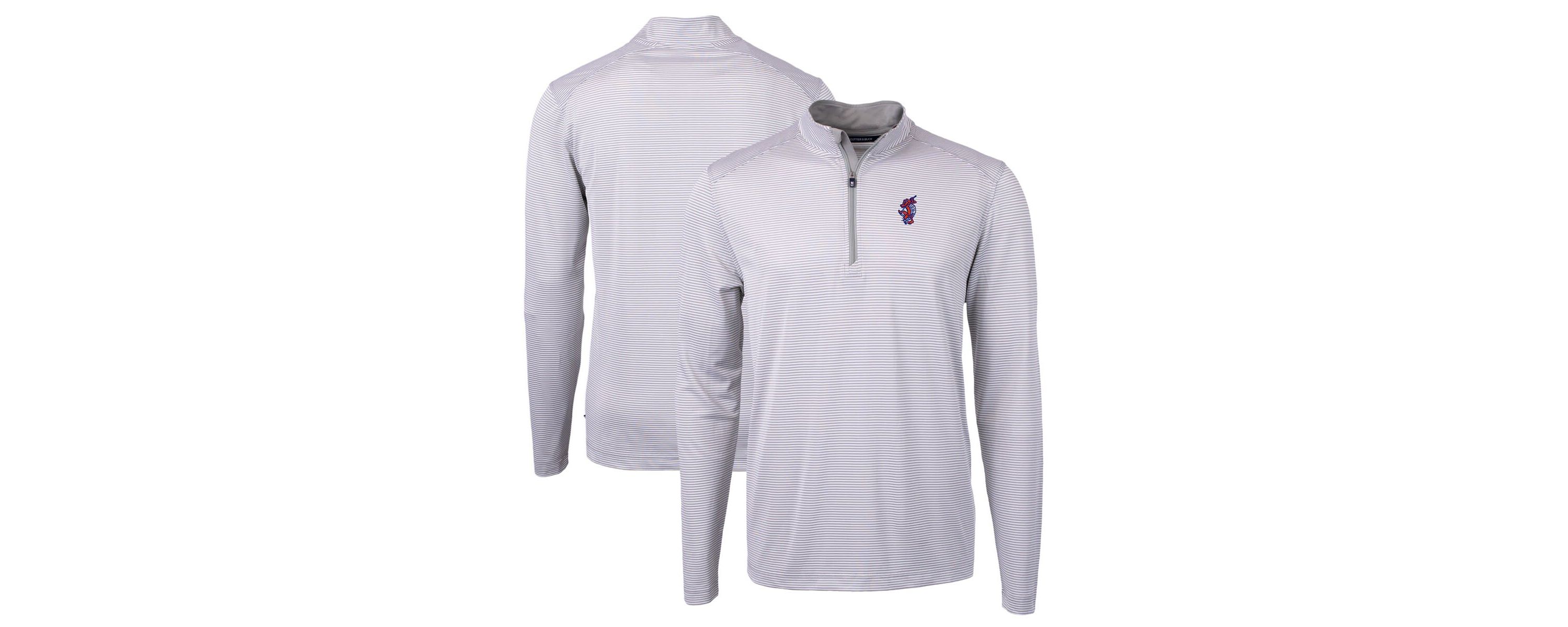 NCAA Florida Gators Swinging Gator Virtue Eco Pique Micro Stripe Recycled Quarter-Zip Pullover Top