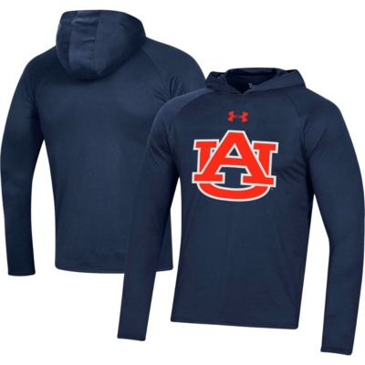 NCAA Under Armour Auburn Tigers School Logo Raglan Long Sleeve Hoodie Performance T-Shirt