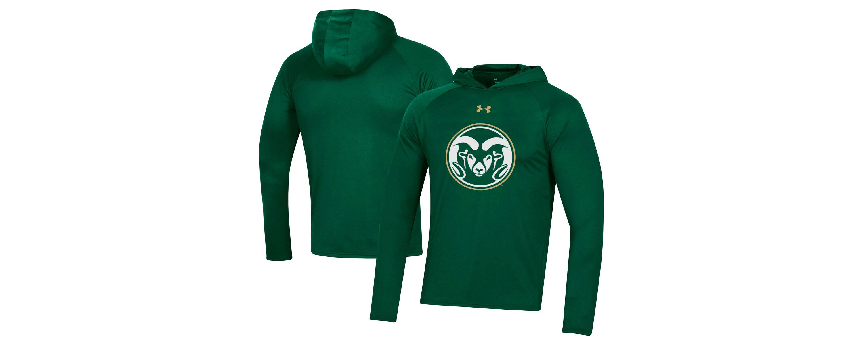 NCAA Under Armour Colorado State Rams School Logo Raglan Long Sleeve Hoodie Performance T-Shirt