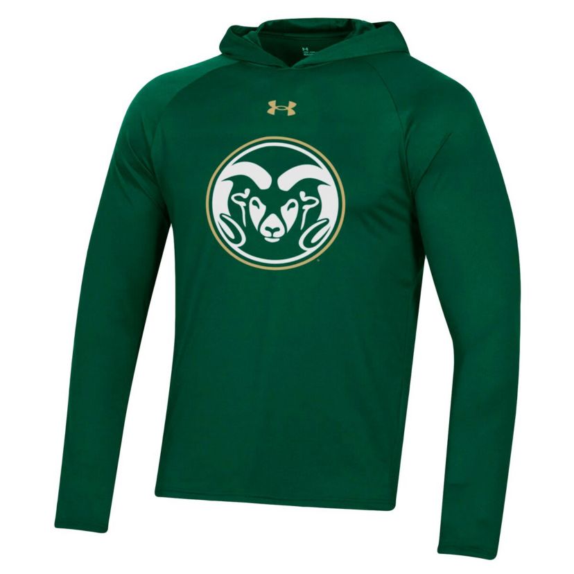 NCAA Under Armour Colorado State Rams School Logo Raglan Long Sleeve Hoodie Performance T-Shirt