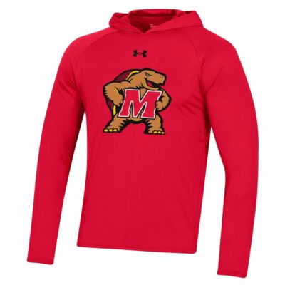 NCAA Under Armour Maryland Terrapins School Logo Raglan Long Sleeve Hoodie Performance T-Shirt