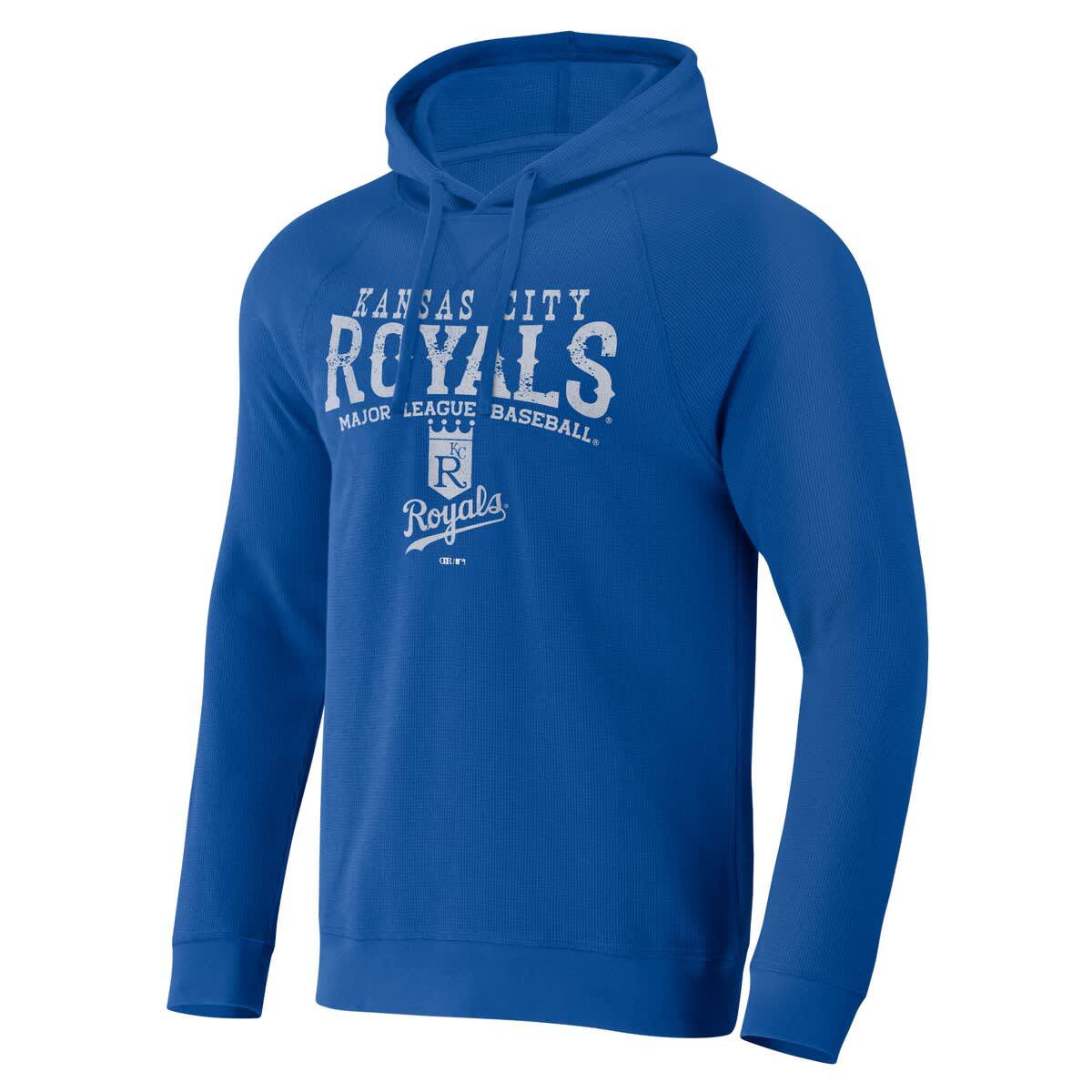 MLB Kansas City Royals Waffle-Knit Raglan Pullover Hoodie