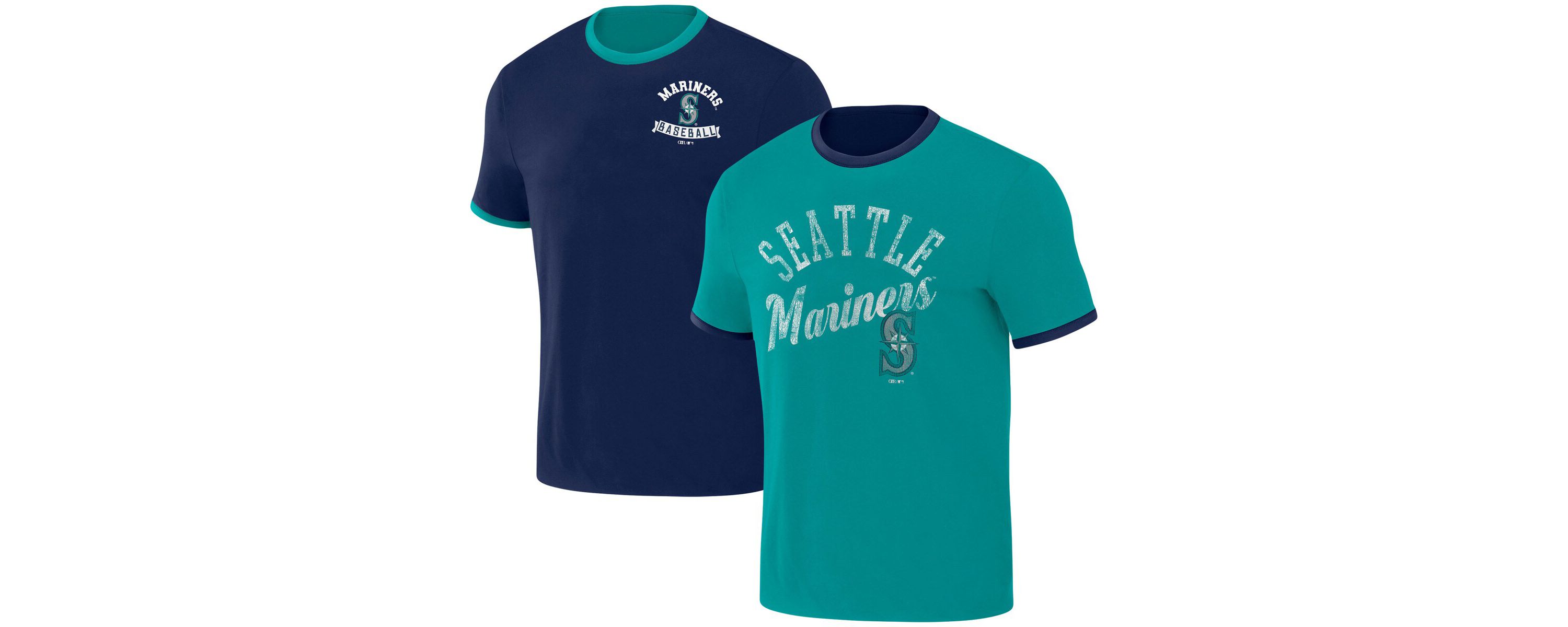 MLB Navy/Teal Seattle Mariners Two-Way Ringer Reversible T-Shirt