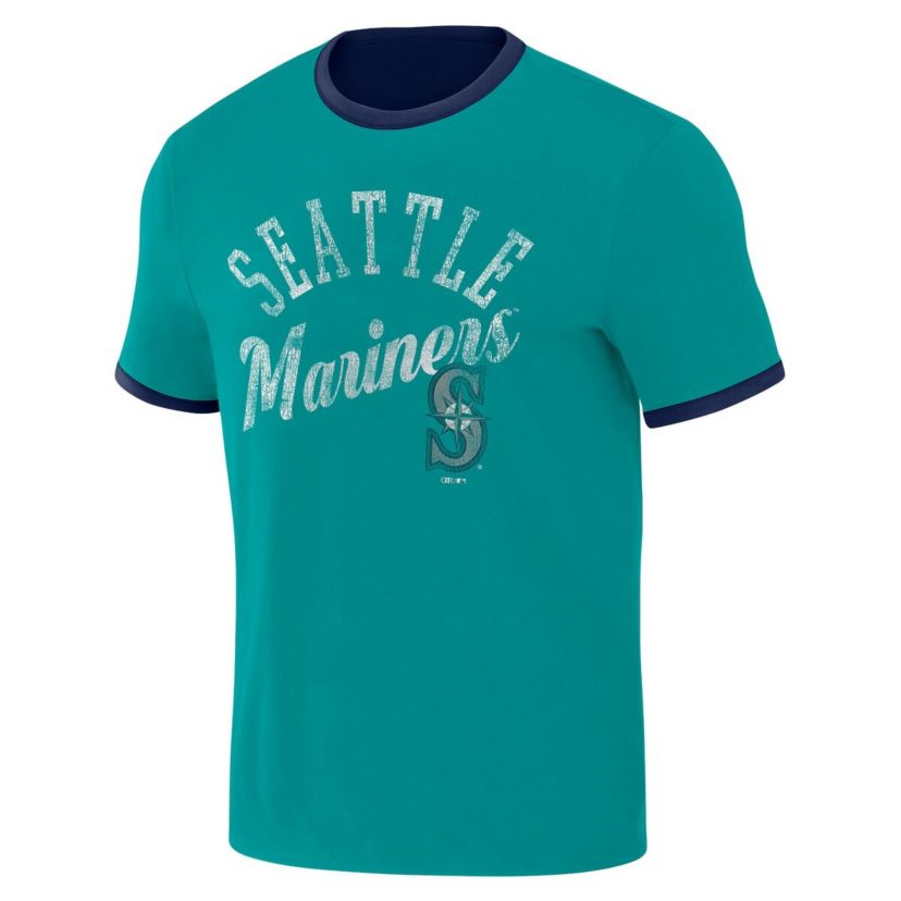 MLB Navy/Teal Seattle Mariners Two-Way Ringer Reversible T-Shirt