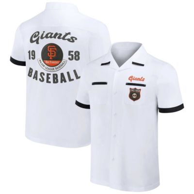 Darius Rucker Collection by Fanatics Men's MLB San Francisco Giants Bowling Button-Up Shirt, White, Medium