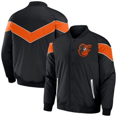 Darius Rucker Collection by Fanatics Men's MLB Baltimore Orioles Baseball Raglan Full-Snap Jacket, Black, Small