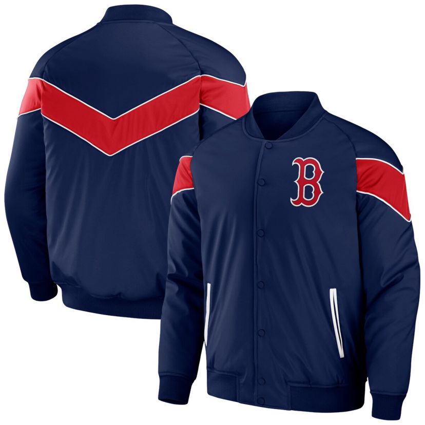Boston Red Sox MLB Boston Sox Baseball Raglan Full-Snap Jacket