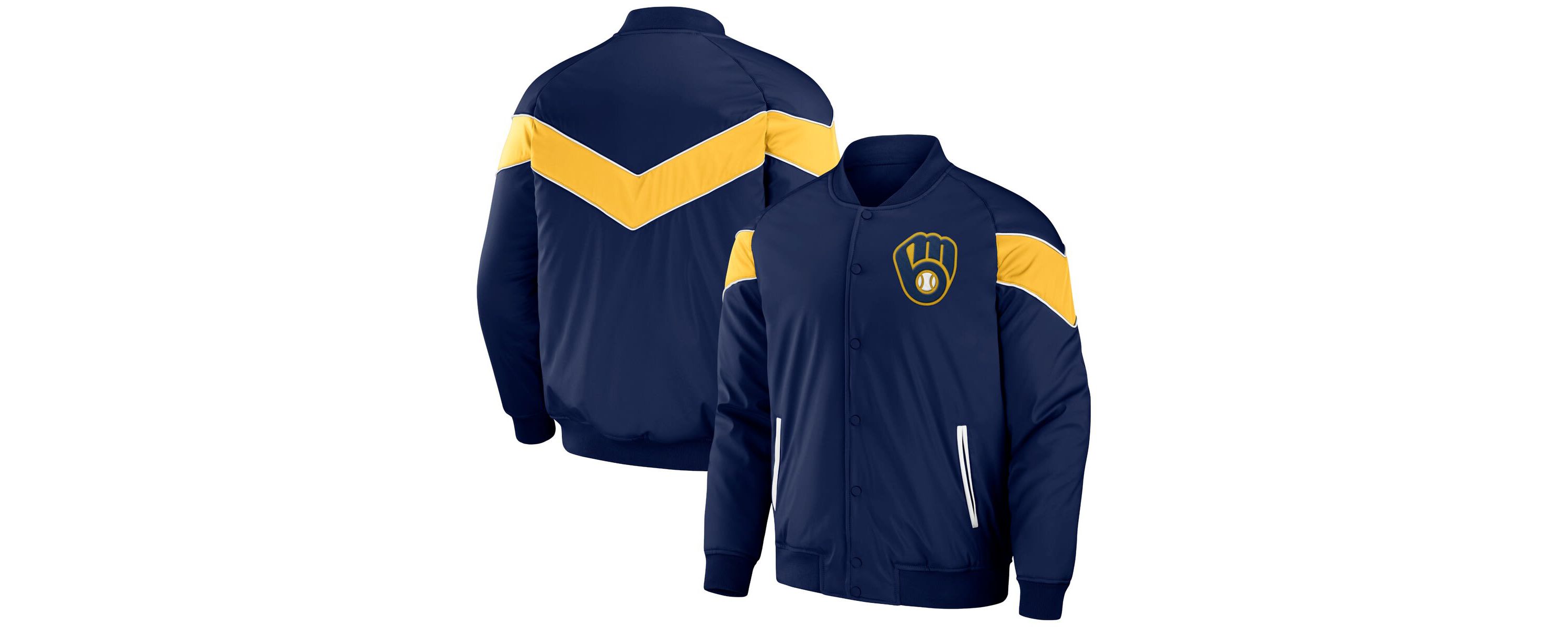 MLB Milwaukee Brewers Baseball Raglan Full-Snap Jacket