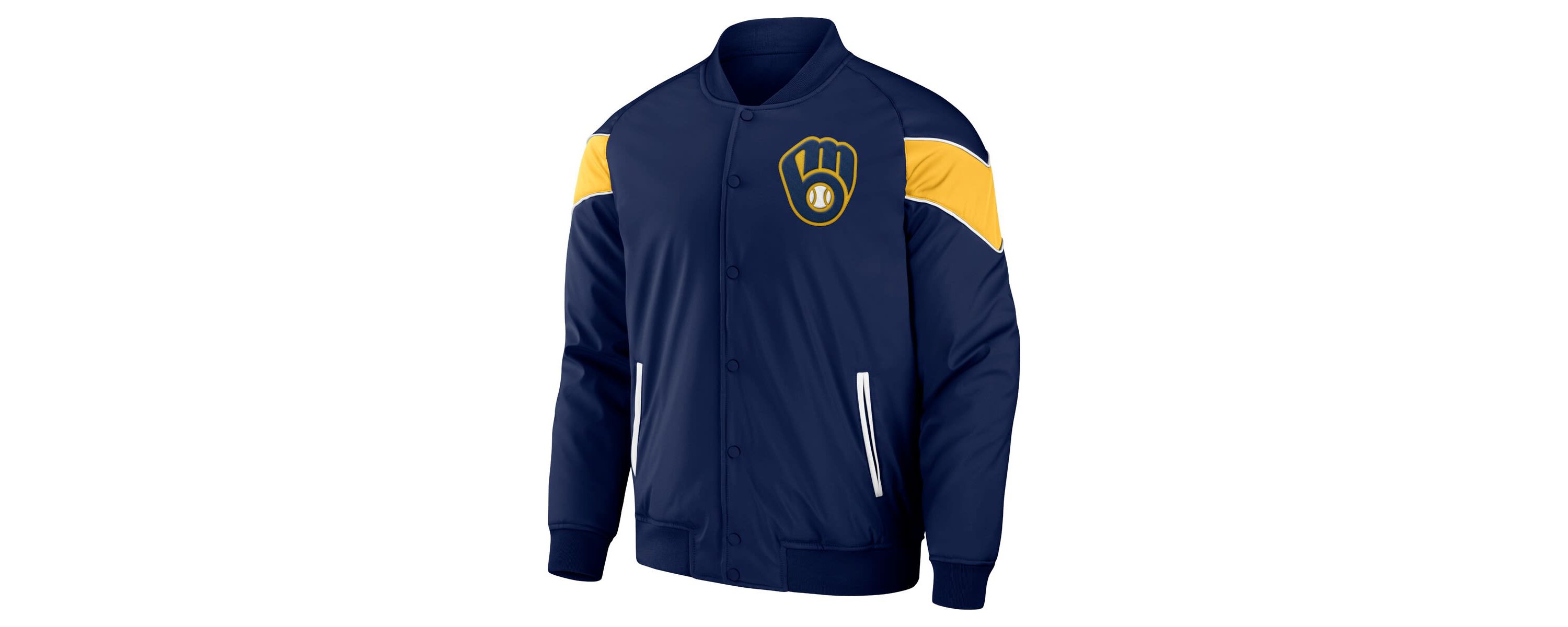 MLB Milwaukee Brewers Baseball Raglan Full-Snap Jacket
