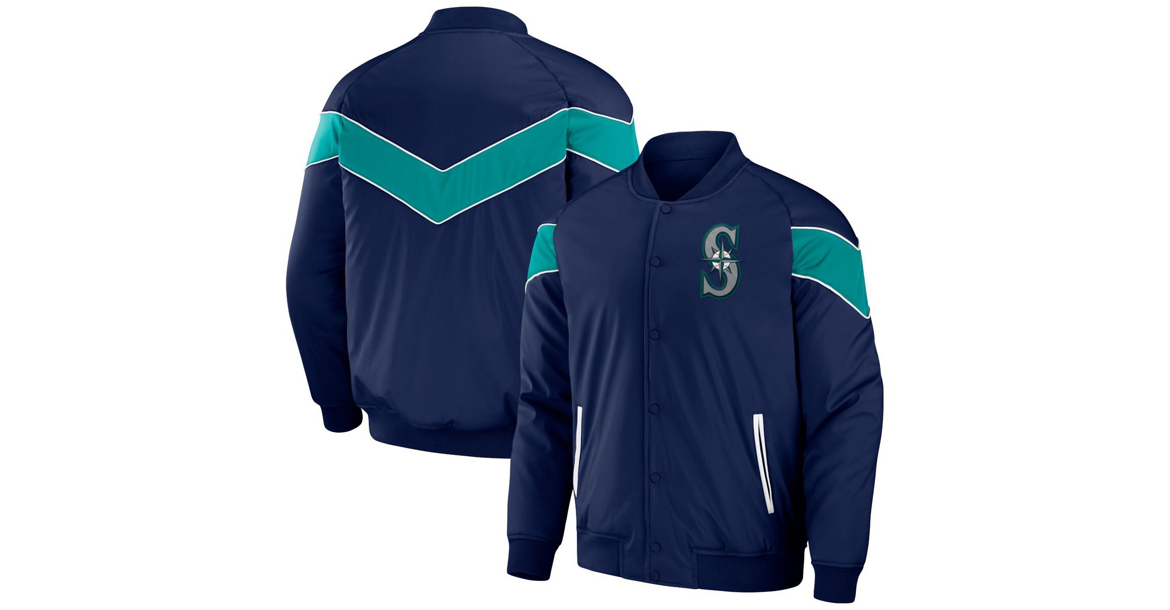 MLB Seattle Mariners Baseball Raglan Full-Snap Jacket