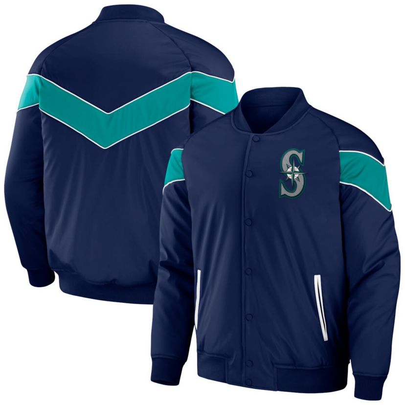 MLB Seattle Mariners Baseball Raglan Full-Snap Jacket