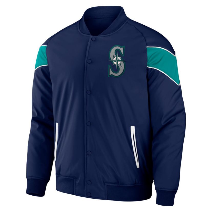 MLB Seattle Mariners Baseball Raglan Full-Snap Jacket