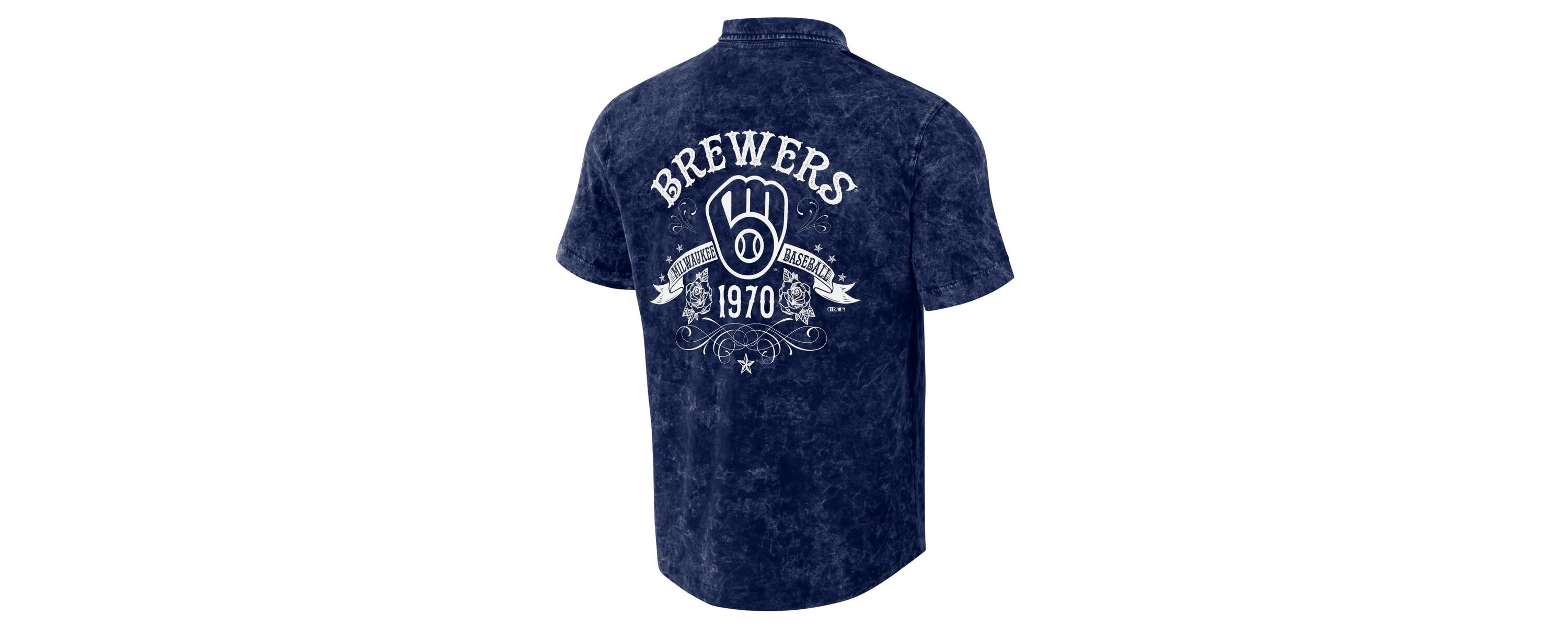 MLB Milwaukee Brewers Team Color Button-Up Shirt